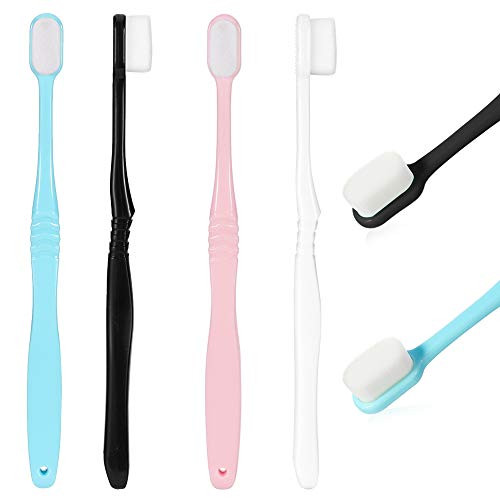 Weirui 4 Pieces Manual Toothbrush Soft Micro Nano Toothbrush with 20000 Bristles for Adult and Children Toothbrush Suitable for Fragile Gums