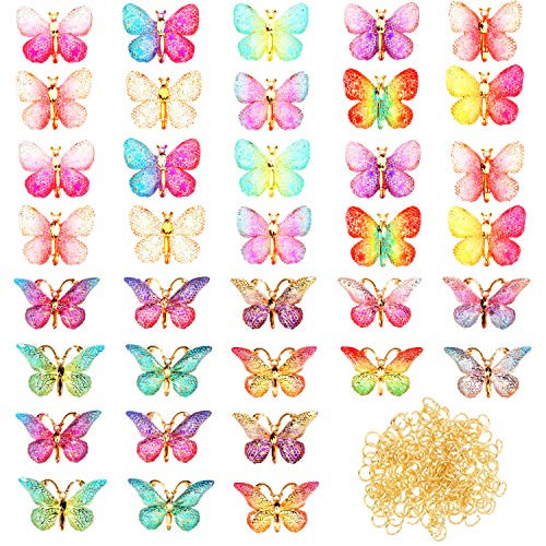 40 Pieces Colorful Butterfly Charms Plastic Butterfly Pendant DIY Jewelry Butterfly Enamel Mixed Color Butterfly Charm Accessories for Jewelry Earring Bracelet Necklace Making Supplies 40 Pieces Colorful Butterfly Charms Plastic Butterfly Pendant DIY Jewelry Butterfly Enamel Mixed Color Butterfly Charm Accessories for Jewelry Earring Bracelet Necklace Making Supplies
