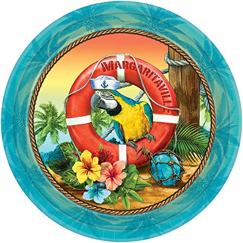 Amscan Margaritaville Party Plates, 10.5", 18 Ct.