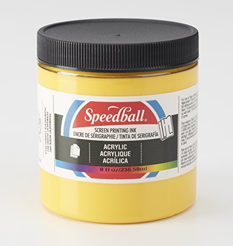 Speedball 004623 Acrylic Screen Printing Ink, 8 fl. oz, Medium Yellow