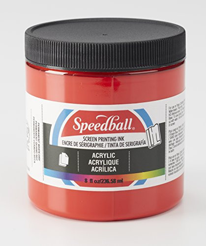 Speedball 004626 Acrylic Screen Printing Ink, 8 fl. oz, Medium Red