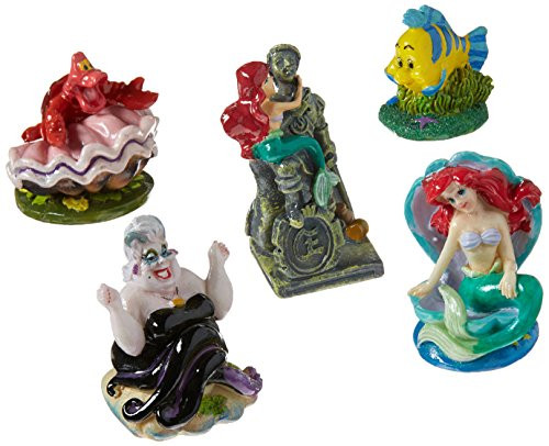 Penn Plax Little Mermaid 5 Piece Mini Resin Ornaments for Aquariums