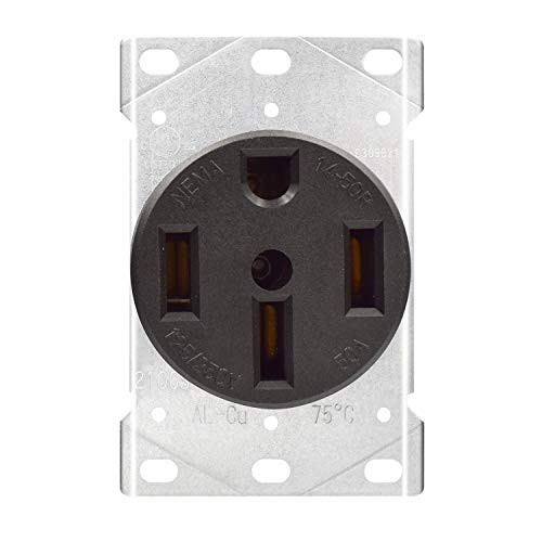 AIDA 50 Amp 3 Pole 4 Wire 125 250 Volts NEMA 14 50R Grounding Heavy Duty Flush Mount Power Range Outlet Generator Receptacle UL Listed 030656 AIDA 50 Amp 3 Pole 4 Wire 125 250 Volts NEMA 14 50R Grounding Heavy Duty Flush Mount Power Range Outlet Generator Receptacle UL Listed 030656