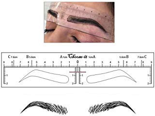 CHOOSE IT 50Pcs Microblading Ruler Sticker Eyebrow Shaping Stencils Microblading Supplies Disposable Adhesive Eyebrow Template Permanent Makeup Measure Tool  S Shaped