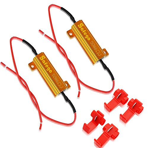 Safego 2x 50W 6 ohm Load Resistors for LED Turn Signal Lights Hyper Flash Error Fix