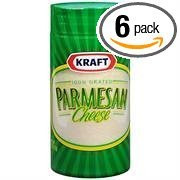Kraft Grated Parmesan Cheese 8oz Cannister  Pack of 6
