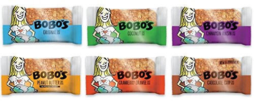 Bobo s Oat Bars All Natural Gluten Free 6 Flavor Variety 1 of Each Flavor   Original Coconut Peanut Butter Chocolate Chip Cranberry Orange Cinnamon Raisin   3 oz Bars Pack of 6