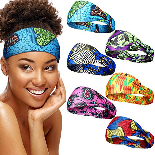 6 Pieces African Headband Boho Print Headband Yoga Sports Workout Hairband Elastic Twisted Knot Turban Headwrap for Women Girls Hair Accessories Strip and Floral Prints 6 Pieces African Headband Boho Print Headband Yoga Sports Workout Hairband Elastic Twisted Knot Turban Headwrap for Women Girls Hair Accessories Strip and Floral Prints