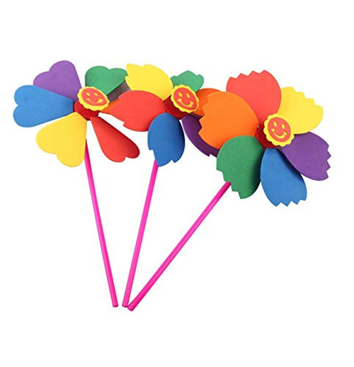 Auch 6Pcs Wind Spinners Sunflower Lawn Pinwheels Windmill Party Pinwheel Wind Spinner for Patio Lawn   Garden