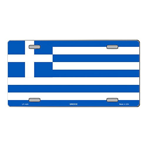 Smart Blonde Greece Flag Vanity Metal Novelty License Plate Tag Sign Smart Blonde Greece Flag Vanity Metal Novelty License Plate Tag Sign