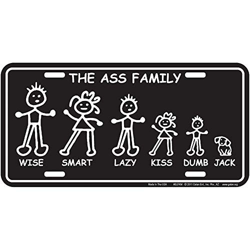 Smart Blonde LP 1209 The Ass Family Novelty Metal License Plate Smart Blonde LP 1209 The Ass Family Novelty Metal License Plate