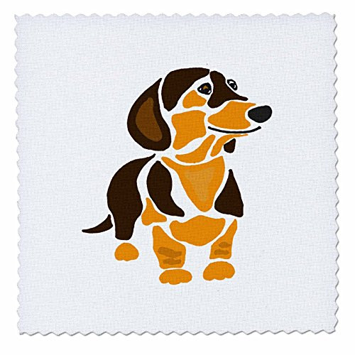 3D Rose Funny Artistic Funky Dachshund Puppy Dog Abstract Art Quilt Square, 6 x 6 3D Rose Funny Artistic Funky Dachshund Puppy Dog Abstract Art Quilt Square, 6 x 6
