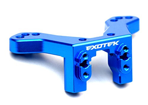 Exotek 1707Blu B6 Rear Camber Mount Bulkhead Blue Anodized 7075 Aluminum
