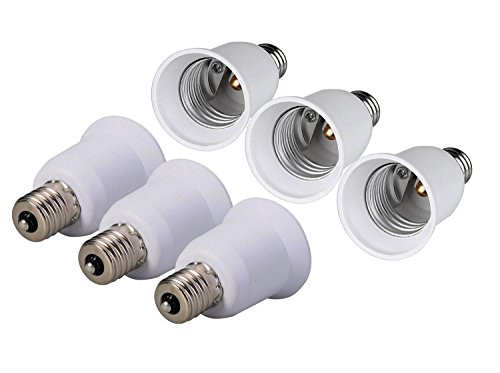 (PACK-6)FINELED E17 to E26 Socket Adapter,Intermediate base E17 to Standard Medium base E26 Converter