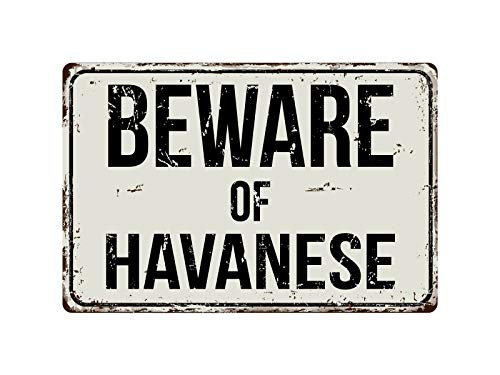 Deerts 314VS Beware of Havanese 8 x 12 Vintage Aluminum Retro Metal Sign
