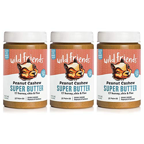 Wild Friends Foods Peanut Cashew Super Butter 16 Ounce Jars 3 Count with Honey Chia Flax Gluten Free Palm Oil Free 1 Pound Pack of 3 Wild Friends Foods Peanut Cashew Super Butter 16 Ounce Jars 3 Count with Honey Chia Flax Gluten Free Palm Oil Free 1 Pound Pack of 3