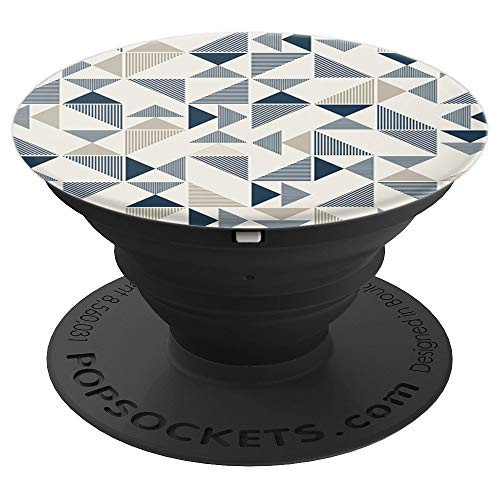 Abstract Triangles Pattern Polygonal Navy Blue Gifts PopSockets Grip and Stand for Phones and Tablets