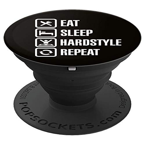 Funny eat sleep Hardstyle repeat house party gift idea PopSockets Grip and Stand for Phones and Tablets