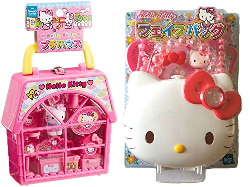 2 Hello Kitty Sets   Petite House and Purse with Strap and Accessories  Japan Import