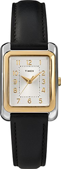 Timex Women s TW2T28900 Meriden Black Two Tone Leather Strap Watch