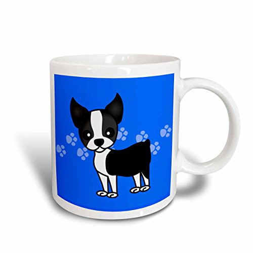 3dRose mug 12085 1 Cute Boston Terrier Blue Pawprint Background Ceramic Mug 11 Ounce 3dRose mug 12085 1 Cute Boston Terrier Blue Pawprint Background Ceramic Mug 11 Ounce
