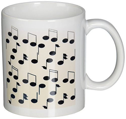 3dRose Musical Note on a Beige Background Mug 11 Ounce