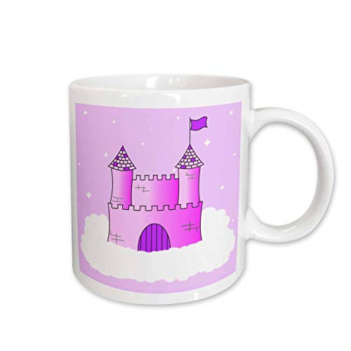 3dRose Pink and Purple Princess Castle in The Clouds Ceramic Mug 11 Ounce
