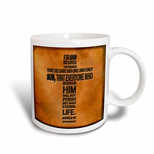 3dRose John16 Bible Verse Embossed on a Copper Background Mug 11 Ounce