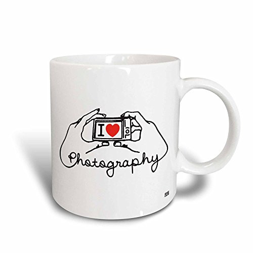 3dRose mug 37766 3 I love photography on white background  Magic Transforming Mug 11 oz Multicolor