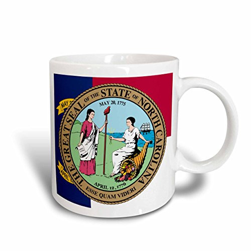 3dRose mug 49891 2 State Seal with Flag in Background  Ceramic Mug 15 oz Multicolor