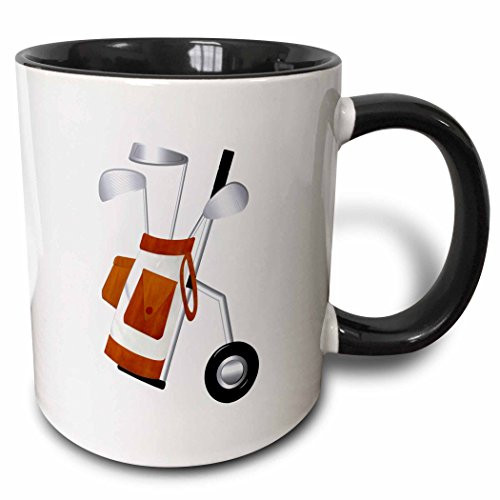 3dRose mug 56036 4 Brown Golf Cart on Wheels  Two Tone Black Mug 11 oz Multicolor