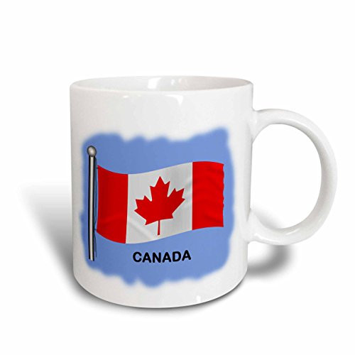 3dRose Canadian Flag Waving on a Blue Background Mug 11 Ounce 3dRose Canadian Flag Waving on a Blue Background Mug 11 Ounce