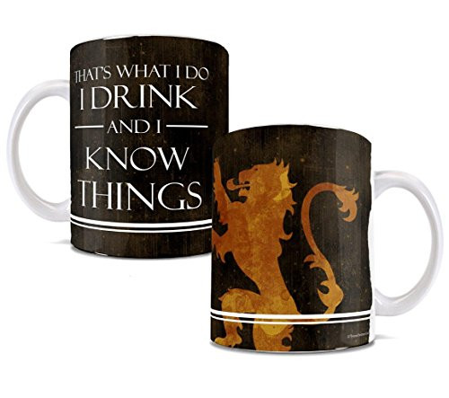 Game of Thrones Tyrion Lannister Inspired   I Drink and I know Things Ceramic Coffee or Tea Mug   11 Ounces