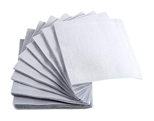 Signature Napkins 100  Cotton Cocktail Napkin 50 Pack 45  x 45  Pearl Grey