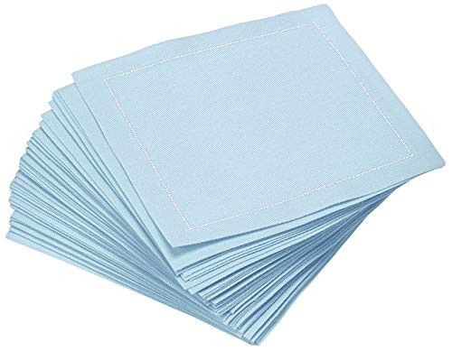 Signature Napkins 100  Cotton Cocktail Napkin 50 Pack 45  x 45  Sky Blue