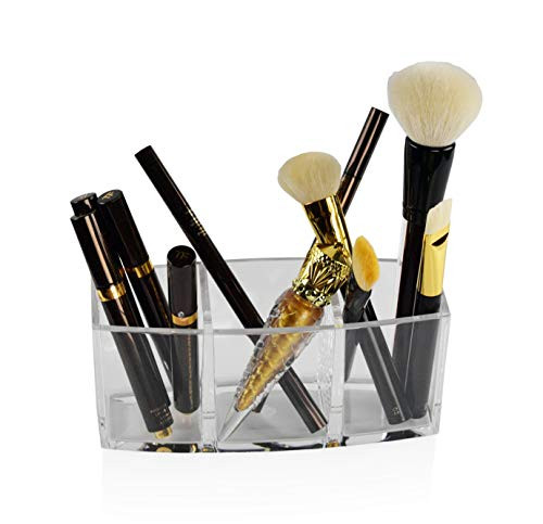ARAD Portable Makeup Organizer, 3 Compartment Acrylic Storage Container for Makeup