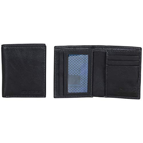Ben Sherman Men s Square Bi Fold Black Leather Square Bi Fold