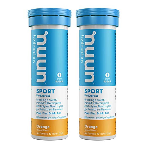 Nuun Active  Orange Electrolyte Enhanced Drink Tablets  2 Tubes of 10 Tabs