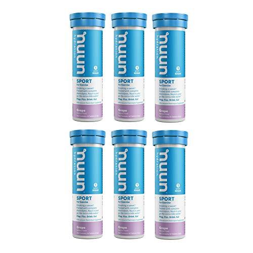 Nuun Active  Grape Electrolyte Enhanced Hydration Tablets  6 Tubes of 10 Tabs