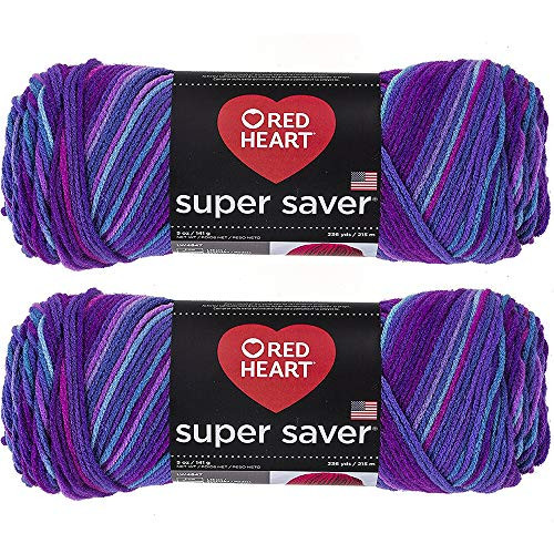 Bulk Buy  Red Heart Super Saver  2 Pack   Grape Fizz 5 oz Each Skein