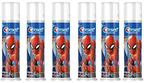 Crest Kid s Cavity Protection Toothpaste Pump Featuring Marvel s Spiderman Blue Bubblegum 42 Oz Ages 3   Pack of 6