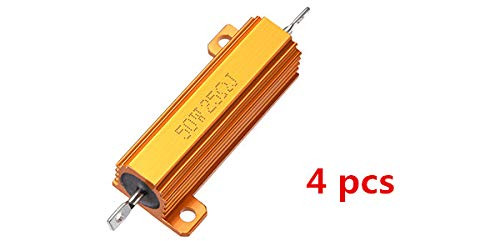 XINLAIYUAN XLY 4PCS 50W Watt 25 Ohm Resistor Aluminum Case Wirewound Chassis Mounted  Pack of 4