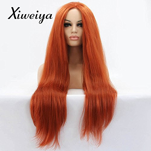 Xiweiya Synthetic Lace Front Wigs with Heat Resistant Fiber BlackCooper Red Light blonde YAKI Wigs For Women Drag Queen Free Part Hair replacement Wig 24 Inch  Red Xiweiya Synthetic Lace Front Wigs with Heat Resistant Fiber BlackCooper Red Light blonde YAKI Wigs For Women Drag Queen Free Part Hair replacement Wig 24 Inch  Red