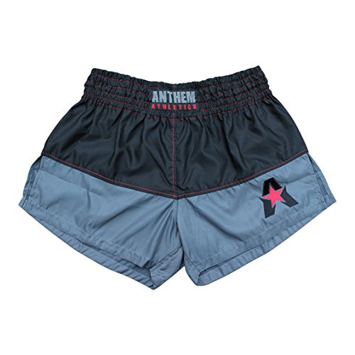 Anthem Athletics New 50 50 Muay Thai Shorts   Kickboxing Thai Boxing   Black Grey   Red   Small