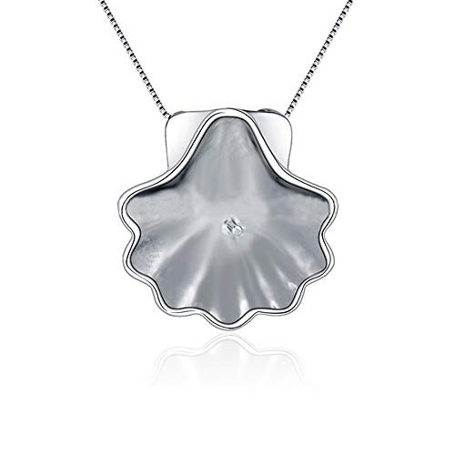 Cerylle 925 Sterling Silver Seashell Pendants for Pearl DIY Jewelry Design Pearl Pendants Fitting with Pearl Seat for Women Jewelry Making