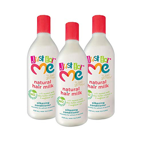 Just for Me Natural Hair Milk Silkening Conditioner Nourishes For Softness   Bounce With Coconut Milk Shea Butter Vitamin E   Sunflower Oil 135 Ounce  3 Pack