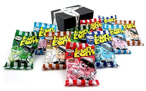 Eiffel Bon Bons Chewy Candy 5 Flavor Variety Two 4 oz Bags Each of Apple Strawberry Blue Raspberry Cherry and Caramel in a BlackTie Box 10 Items Total Eiffel Bon Bons Chewy Candy 5 Flavor Variety Two 4 oz Bags Each of Apple Strawberry Blue Raspberry Cherry and Caramel in a BlackTie Box 10 Items Total