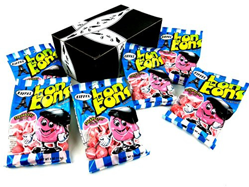 Eiffel Strawberry Bon Bons 4 oz Bags in a BlackTie Box Pack of 6 Eiffel Strawberry Bon Bons 4 oz Bags in a BlackTie Box Pack of 6