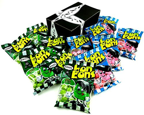 Eiffel Bon Bons 2 Flavor Variety Six 4 oz Bags Each of Strawberry and Apple in a BlackTie Box 12 Items Total Eiffel Bon Bons 2 Flavor Variety Six 4 oz Bags Each of Strawberry and Apple in a BlackTie Box 12 Items Total