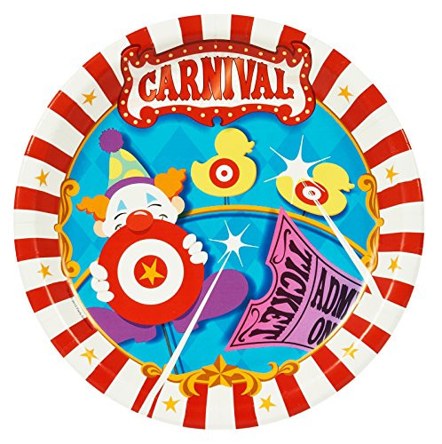 BirthdayExpress Carnival Games Party Supplies - Dinner Plates (8)